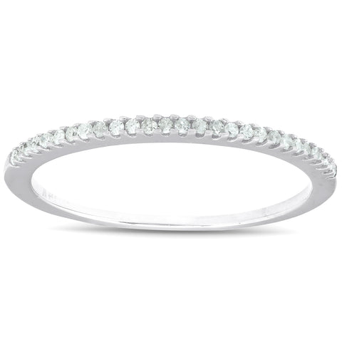 1/10ct Diamond Wedding Ring 10K White Gold