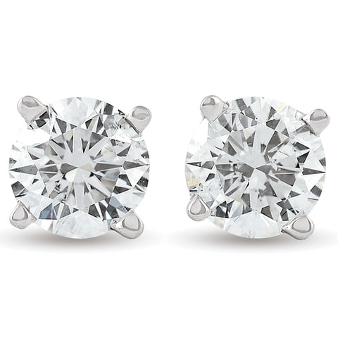 3.11Ct Certified Natural Diamond Studs 14k White Gold Women's Earrings (H-I/I2)