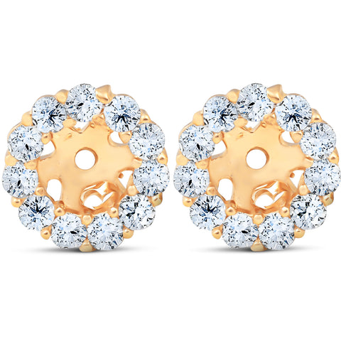 Halo Diamond Earring Jackets 14K Yellow Gold (4mm)