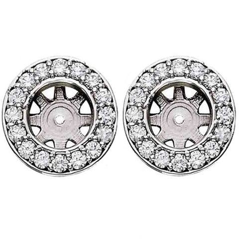 3/4ct Diamond Earring Studs Halo Jackets 14K  (5.5-6mm)