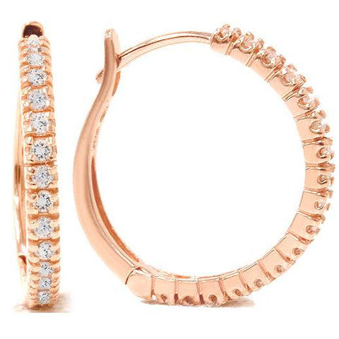 1/2ct Diamond Hoops 14K Rose Gold