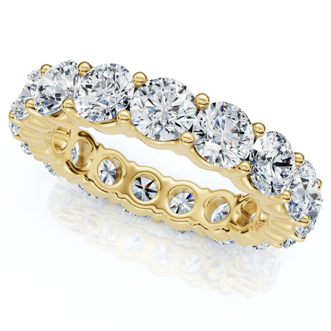 VS 4Ct Diamond Eternity Wedding Ring Lab Grown Diamond 14k Yellow Gold