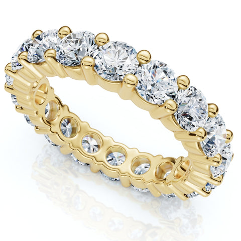 14K Yellow Gold Diamond Eternity Ring 4 Carat Womens Wedding Band