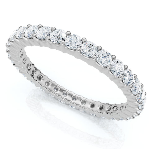 1 Ct Diamond Eternity Lab Grown Ring in White, Yellow, Rose Gold, or Platinum