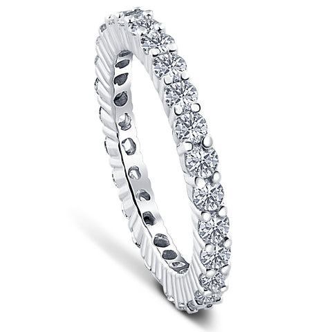 1Ct T.W. Lab Grown Diamond Eternity Ring 14k White Gold Stackable Wedding Band