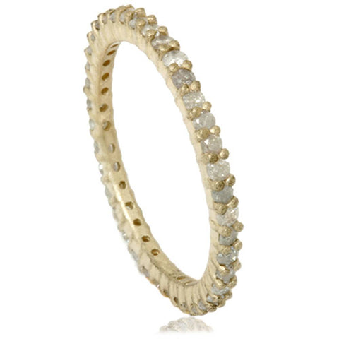 1ct Rough Gray Diamond Eternity Ring 14K Yellow Gold