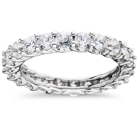 2 1/2ct U Shape Diamond Eternity Ring 14K White Gold