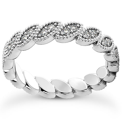 Platinum 1/3 Ct Diamond Stackable Eternity Ring Womens Wedding Band