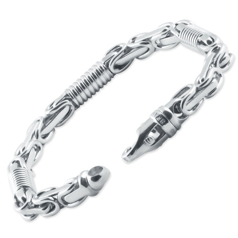 Men's Designer Byzantine Link 14k Gold (60gram) or Platinum (98gram) 7mm Bracelet 8.75"