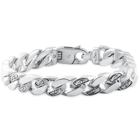 Men's Designed Link 14k Gold (79gram) or Platinum (127gram) 10.5mm Bracelet 9.25