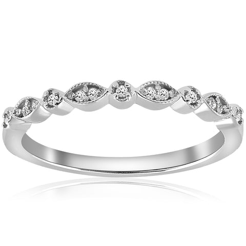 1/6cttw Diamond Wedding Ring Guard Engagement Anniversary Band 14k White Gold