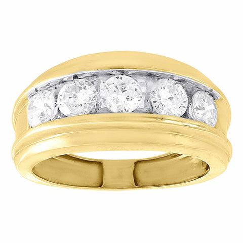 2 Ct Mens Diamond Wedding Ring 10k Yellow Gold