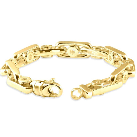 Men's 14k Gold (178gram) or Platinum (334gram) 12mm Link Bracelet 8.5"