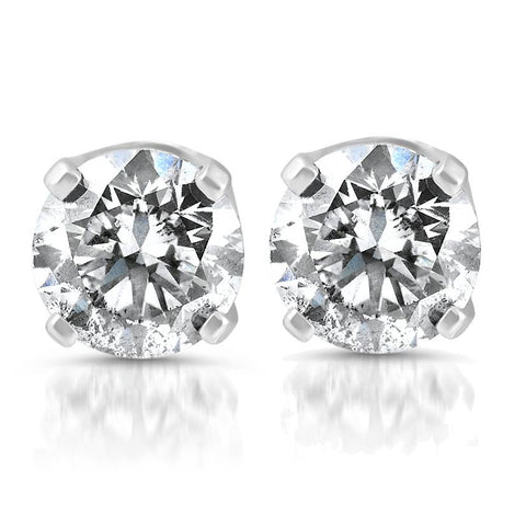 1/4ct Diamond Stud Earrings 14K White Gold