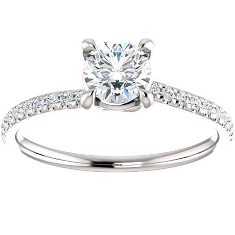 3/4ct Natural Diamond Engagement Ring Solitaire 14k White Gold Round Cut