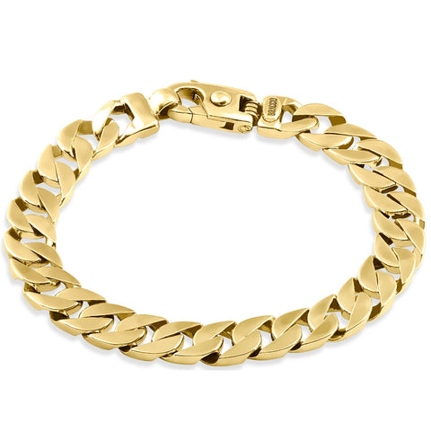 Men's Curb 14k Gold (40gram) or Platinum (79gram) 10mm Link Bracelet 8.5"