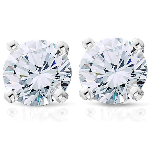 3/4ct Diamond Studs Earrings 14K White Gold