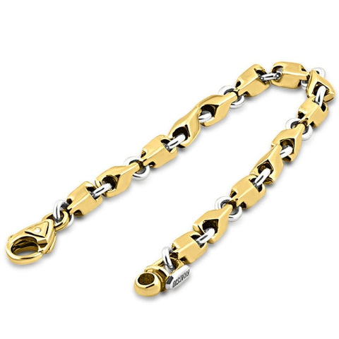 Men's Seed & Rolo Link 14k Gold (30gram) or Platinum (48gram) 5mm Bracelet 8.5"