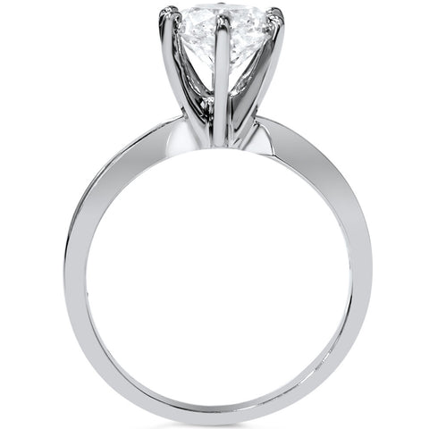 VVS 2ct Solitaire Moissanite Engagement Ring Round Brilliant 14k White Gold