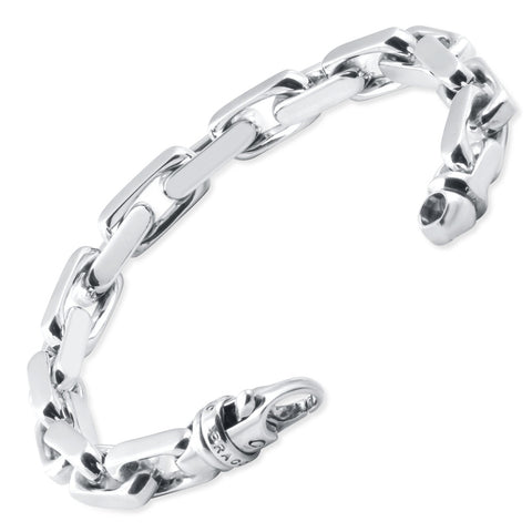 Men's Heavy Square and Round Link 14k Gold (66gram) or Platinum (107gram) 8mm Bracelet 8.5"