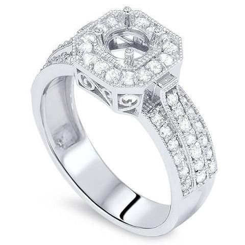 5/8ct Semi Mount   Ring 14K White Gold