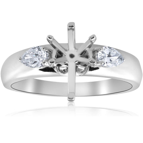 3/8ct Pear Shape Engagement Semi Mount Ring Setting