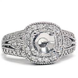 5/8ct Antique Like Wide Diamond Engagement Setting 14K