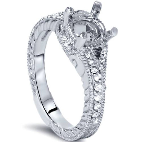 1/4ct   Engagement Ring Setting 14K White Gold Mounting