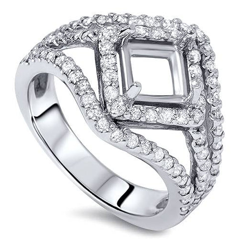 3/4ct Fancy Princess Cut Diamond Engagement Setting