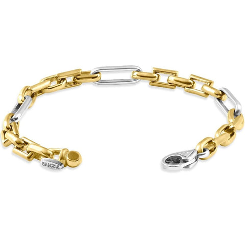 Men's Figaro 14k Gold (33gram) or Platinum (53gram) 6.5mm Link Bracelet 8.75"