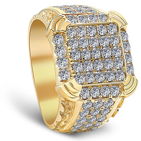 2 1/4Ct Diamond Mens Ring in 10k Yellow Gold