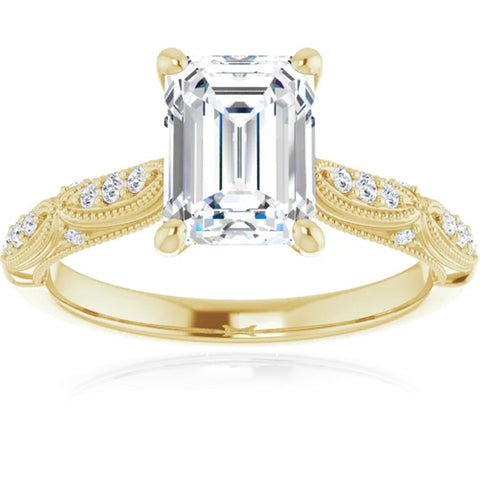 SI1 1 1/4ct TDW Emerald Cut Diamond Engagement Ring 14k Yellow Gold Enhanced