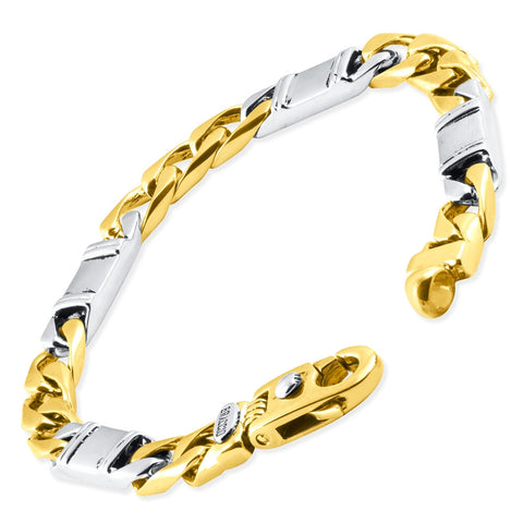 Men's Figaro Link 14k Gold (52gram) or Platinum (85gram) 8mm Bracelet 8.5"