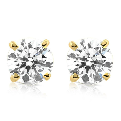 1 1/4ct Diamond Studs 14K Yellow Gold