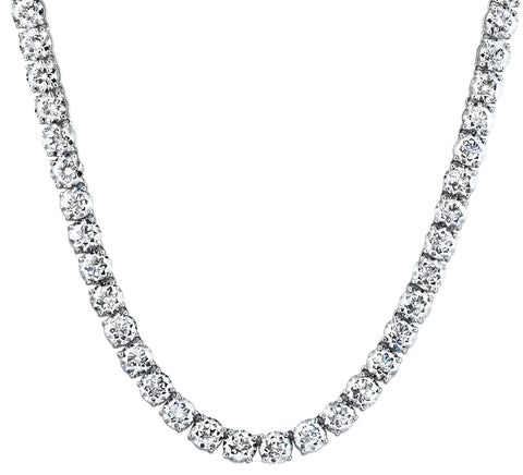 47Ct Diamond Tennis Necklace 14k White Gold 16" Lab Grown