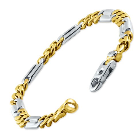 Men's Figaro Link 14k Gold (38gram) or Platinum (61gram) 7mm Bracelet 8.5"