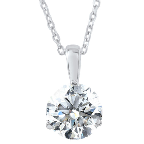 1/3Ct Diamond Solitaire Pendant EX3 Lab Grown IGI Certified White Gold (IJ,SI)