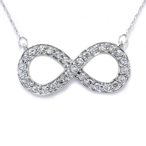 3/4ct Diamond Infinity Symbol Pendant 14K White Gold