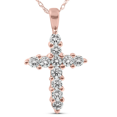 1/2ct Diamond Cross 14K Rose Gold