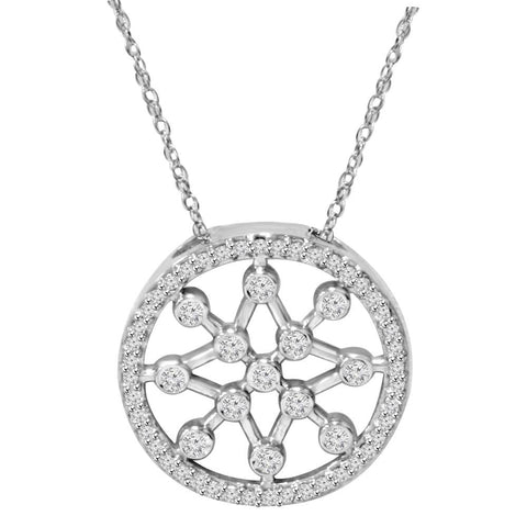 1/3ct Circle Star flake Dreamweaver Diamond Pendant 14K