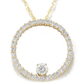 1 1/2ct Circle Of Life Diamond Pendant 14K Yellow Gold