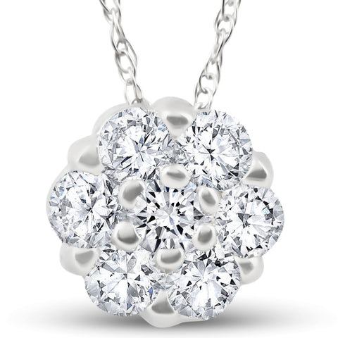 G/SI .49ct Diamond Pendant 14k White Gold