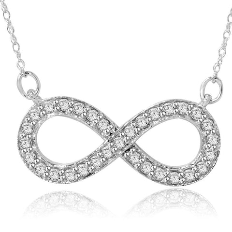 1/3ct Diamond Infinity Symbol Pendant 14K White Gold