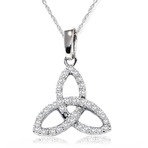 1/5ct Celtic Knot Diamond Pendant 14K White Gold