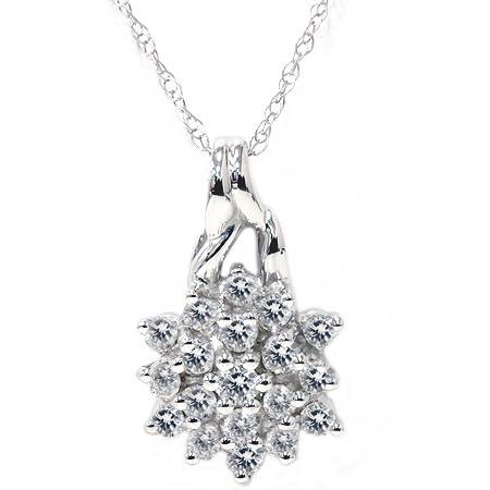 1/3ct Promise Diamond Pendant 14K White Gold