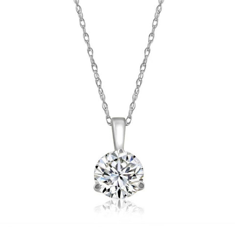 G/SI1 .20 ct Solitaire 100% Diamond Pendant available in 14K and Platinum Lab Grown