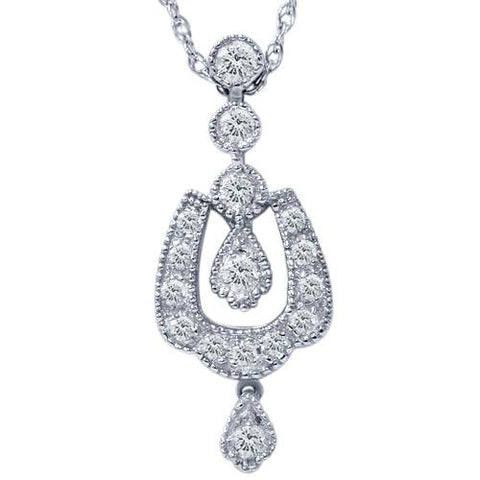 1/3ct   Diamond Dangle Pendant 14K White Gold