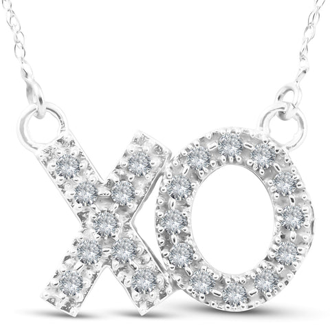 1/4ct XO Diamond Pendant 14K White Gold