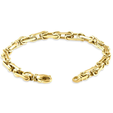 Men's 14k Gold (41gram) or Platinum (66gram) Link Byzantine Bracelet 8.5"