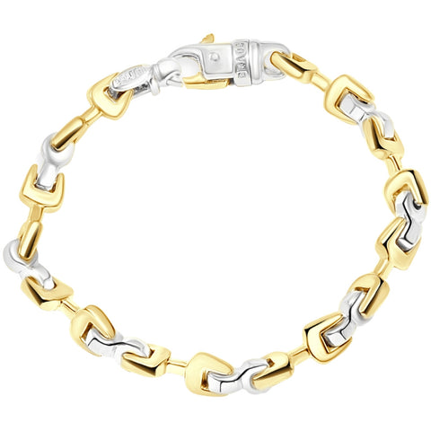 Men's Designed Bolt 14k Gold (51g) or Platinum (95g) 7mm Link Bracelet 8.5"